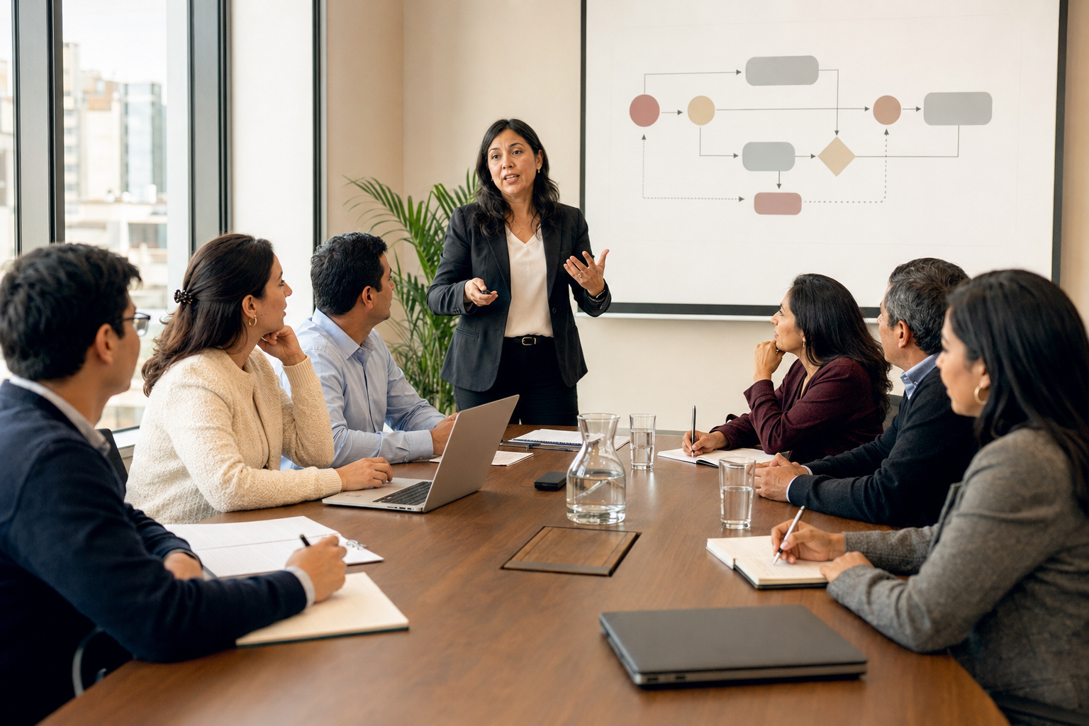 Capacitación sobre sistemas de gestión para un equipo empresarial peruano
